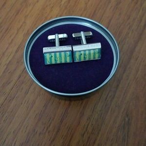 Men's Ted Baker Cufflinks Floral Stripe Blue